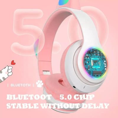 Schwarzes Bluetooth Cat Headphones, faltbare drahtlose Bluetooth-Kopfhörer