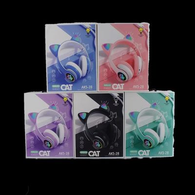 Schwarzes Bluetooth Cat Headphones, faltbare drahtlose Bluetooth-Kopfhörer
